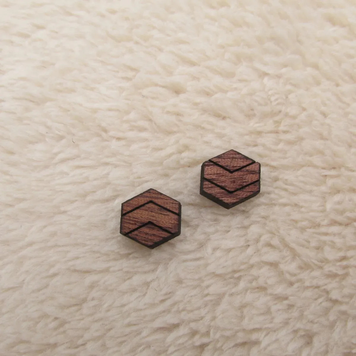 10pcs Unfinished Mini Wooden Cabochon, Laser Cut Blanks, Wood Chevr Cutout for Earring Stud Making, Jewelry Supplies, DIY
