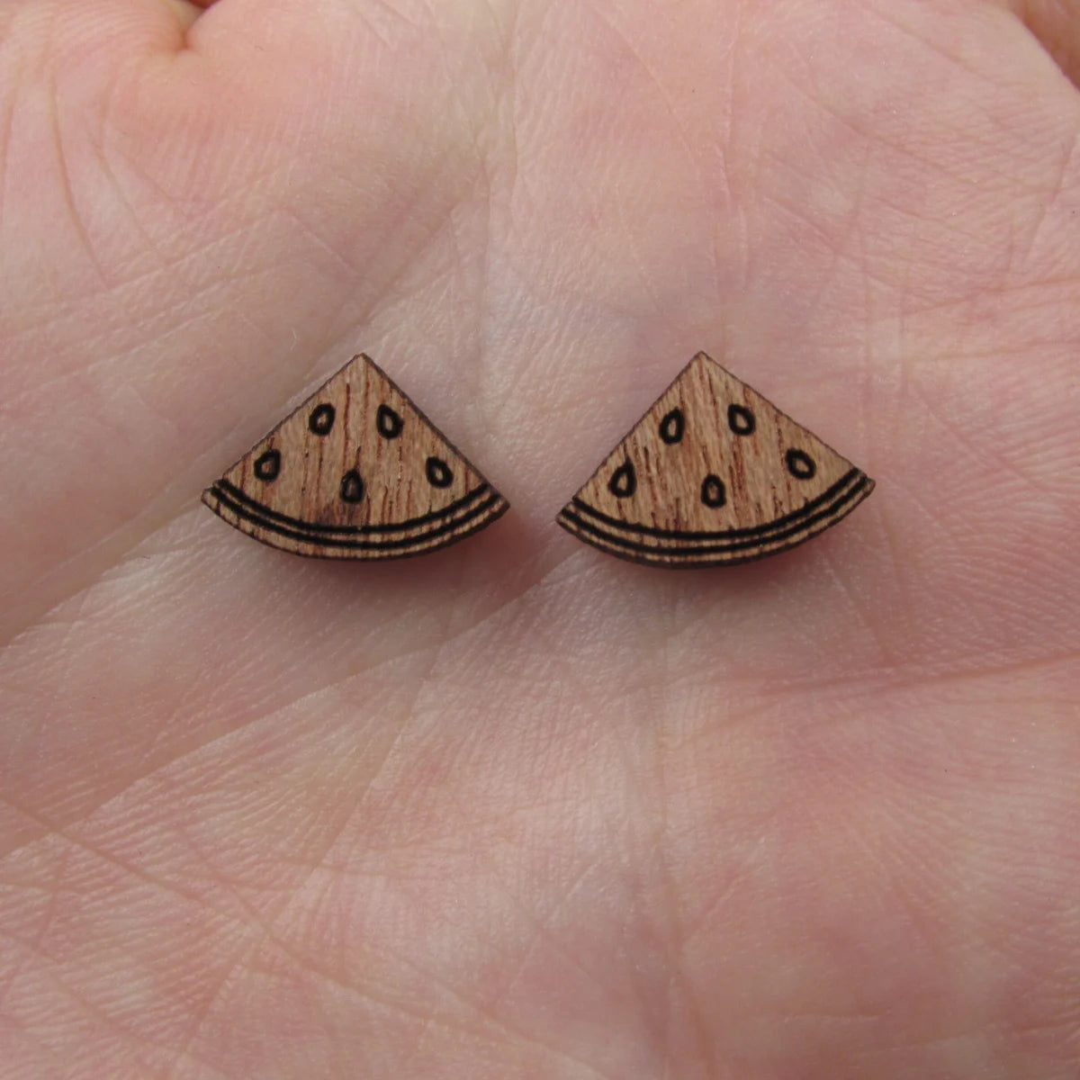 5 Pair Unfinished Blank Foods Wooden Peach Watermelon Orange Cabochon Wood Shape Cutouts For DIY Craft Earring Stud