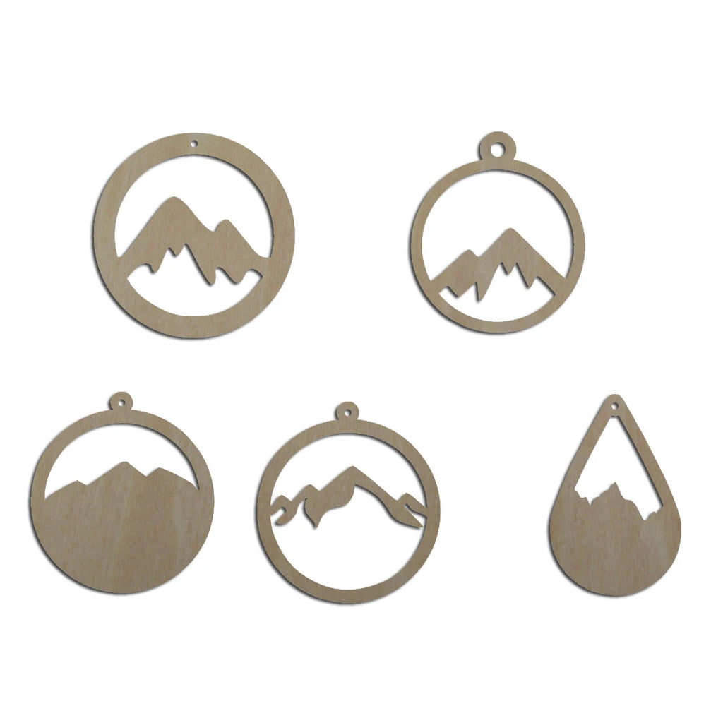 10pcs Unfinished Blank Wood Mountain Jewelry Making Charm Bracelet Pendant Cutout Shape For Women Earring Finding