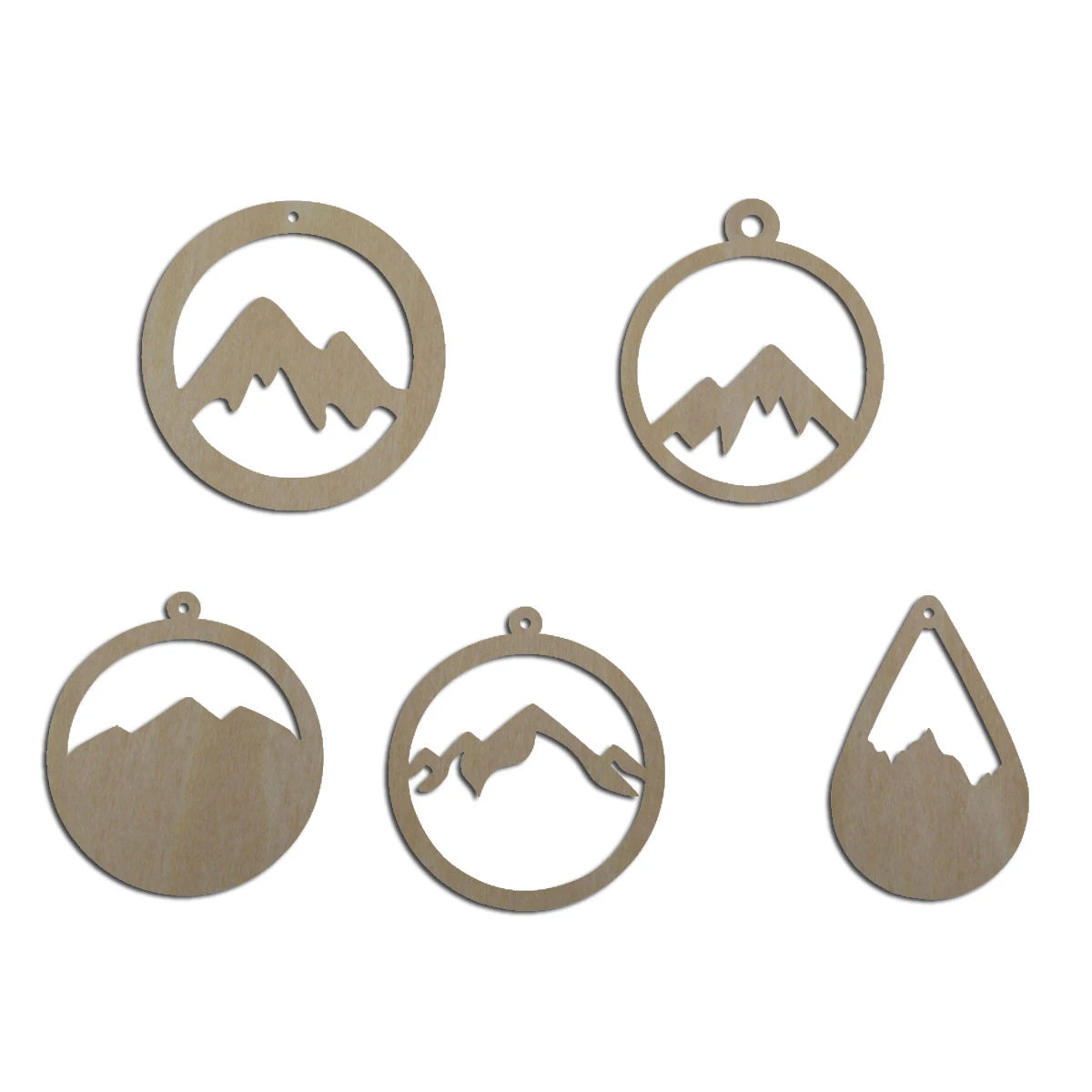 10pcs Unfinished Blank Wood Mountain Jewelry Making Charm Bracelet Pendant Cutout Shape For Women Earring Finding