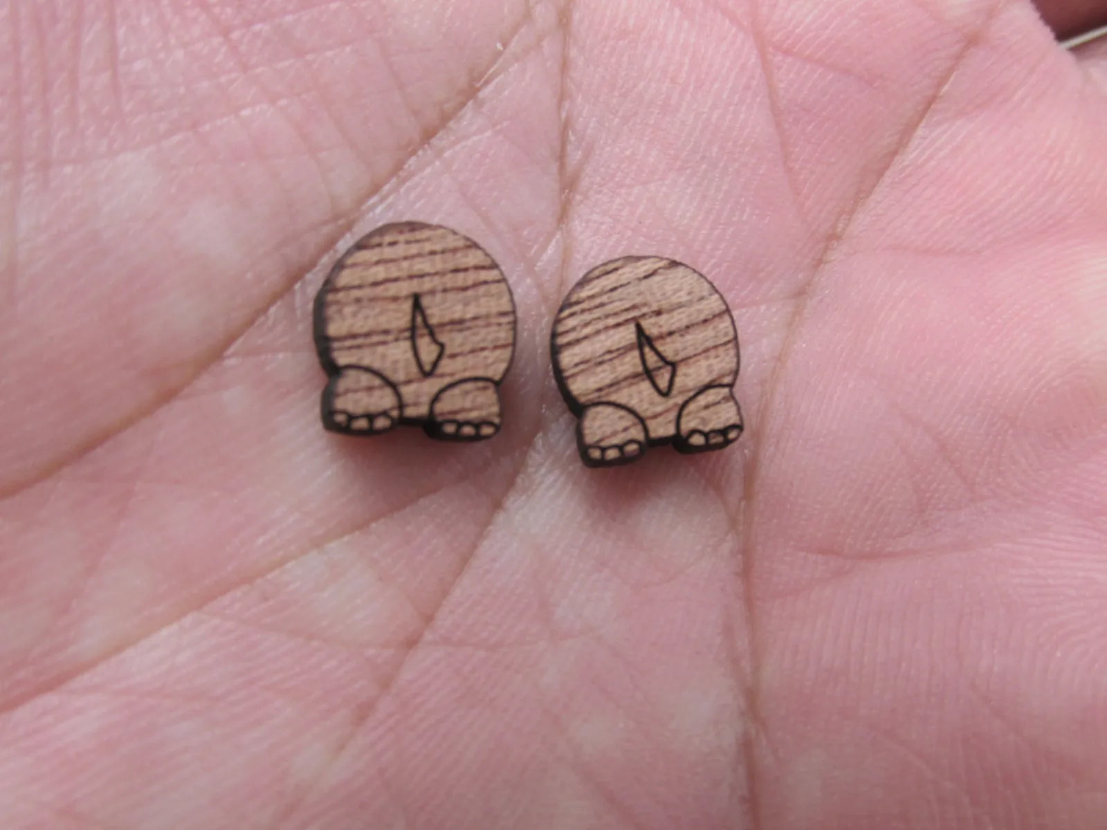 5 Pair Unfinished Laser Cut Blank Wlid Animal Wooden Hippo Cabochon Charms Wood Shape Cutouts For DIY Craft  Earring Stud