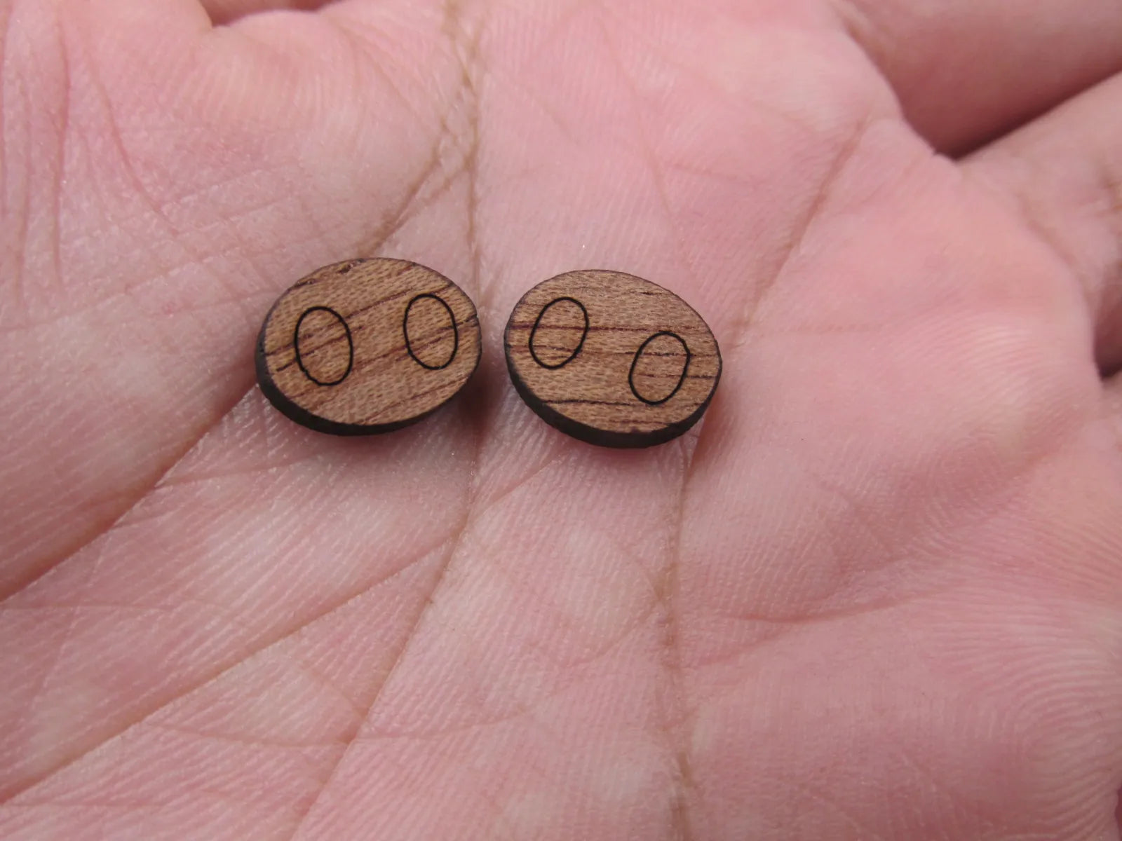 5 Pair Unfinished Laser Cut Blank Animal Wooden Pig Cabochon Charms Wood Shape Cutouts For DIY Craft  Earring Stud