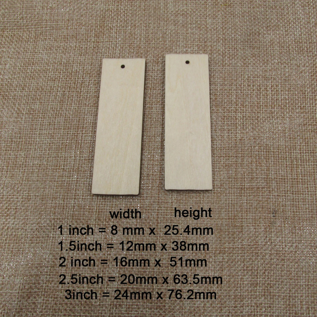 10pcs All Size DIY Unfinished Laser Cut Wood Earrings Blanks Geometric Hollow Bar Shape For Jewelry Accessories