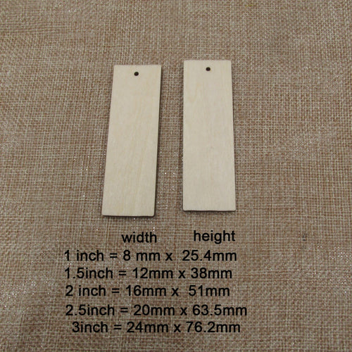 10pcs All Size DIY Unfinished Laser Cut Wood Earrings Blanks Geometric Hollow Bar Shape For Jewelry Accessories