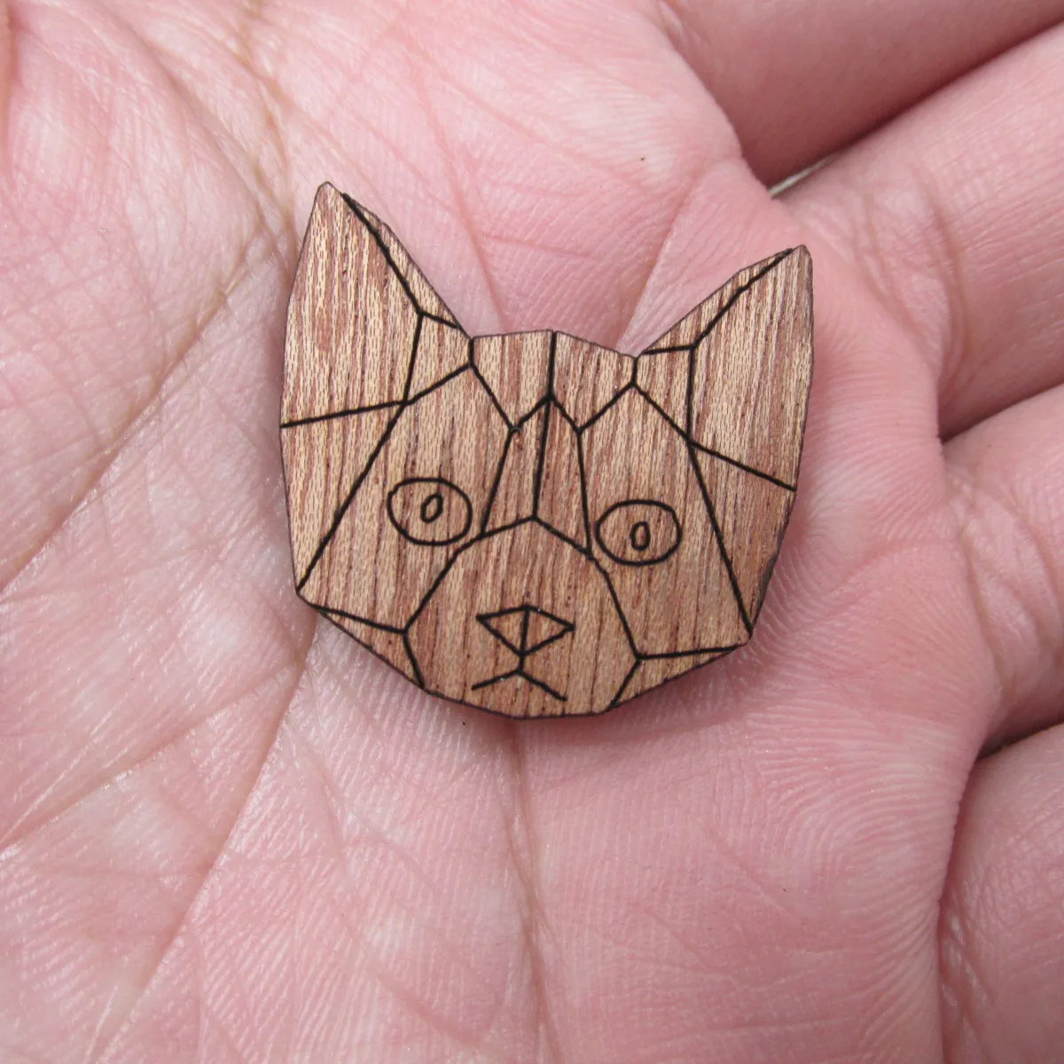 Unfinished Blank Wood Geometric Animal Cute Cat Head Parts Accessory For Brooches Enamel Pin Necklace Jewelry Diy Making