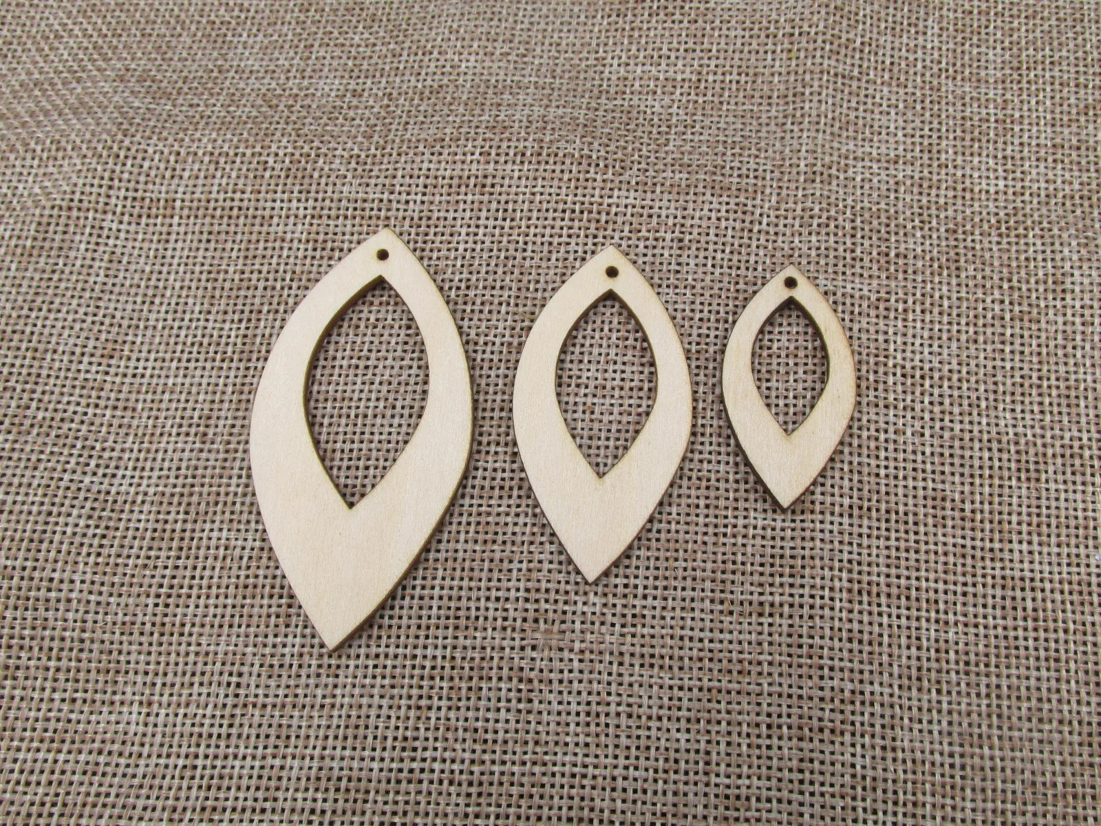 Unfinished Wood Blank Classic Geometric Teardrop Shape Earring Pendant Jewelry Finding For DIY Project Making Kit
