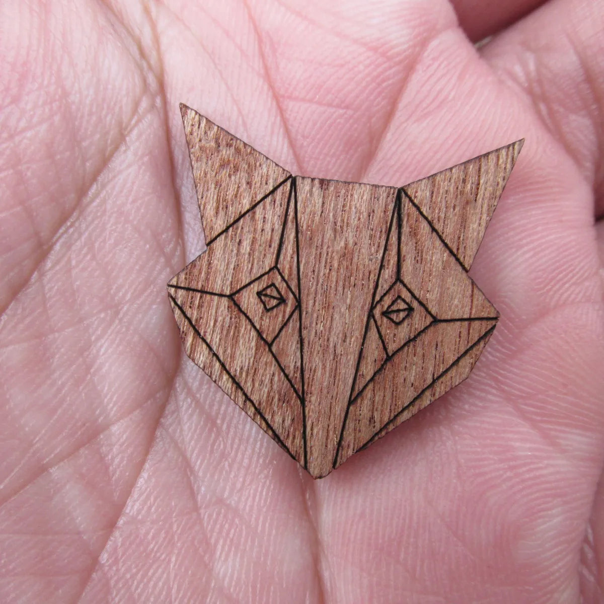 Unfinished Blank Wooden Geometric Animal Fox Head Accessory For Brooches Enamel Pin Necklace Jewelry DIY Handmade