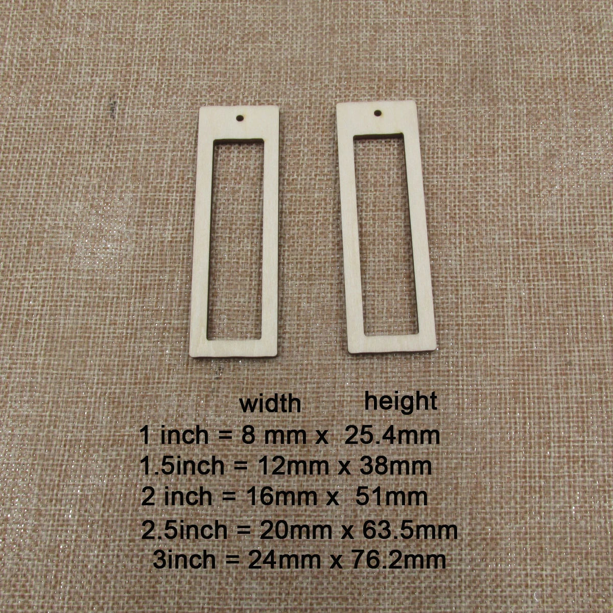 10pcs All Size DIY Unfinished Laser Cut Wood Earrings Blanks Geometric Hollow Bar Shape For Jewelry Accessories