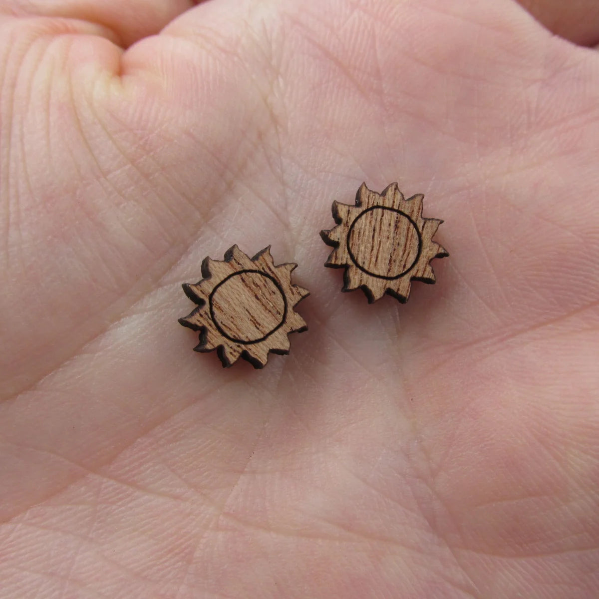 5 Pair Unfinished Blank Weather Wood Sun Wooden Cutout Shapes For DIY Stud Earrings Supplies