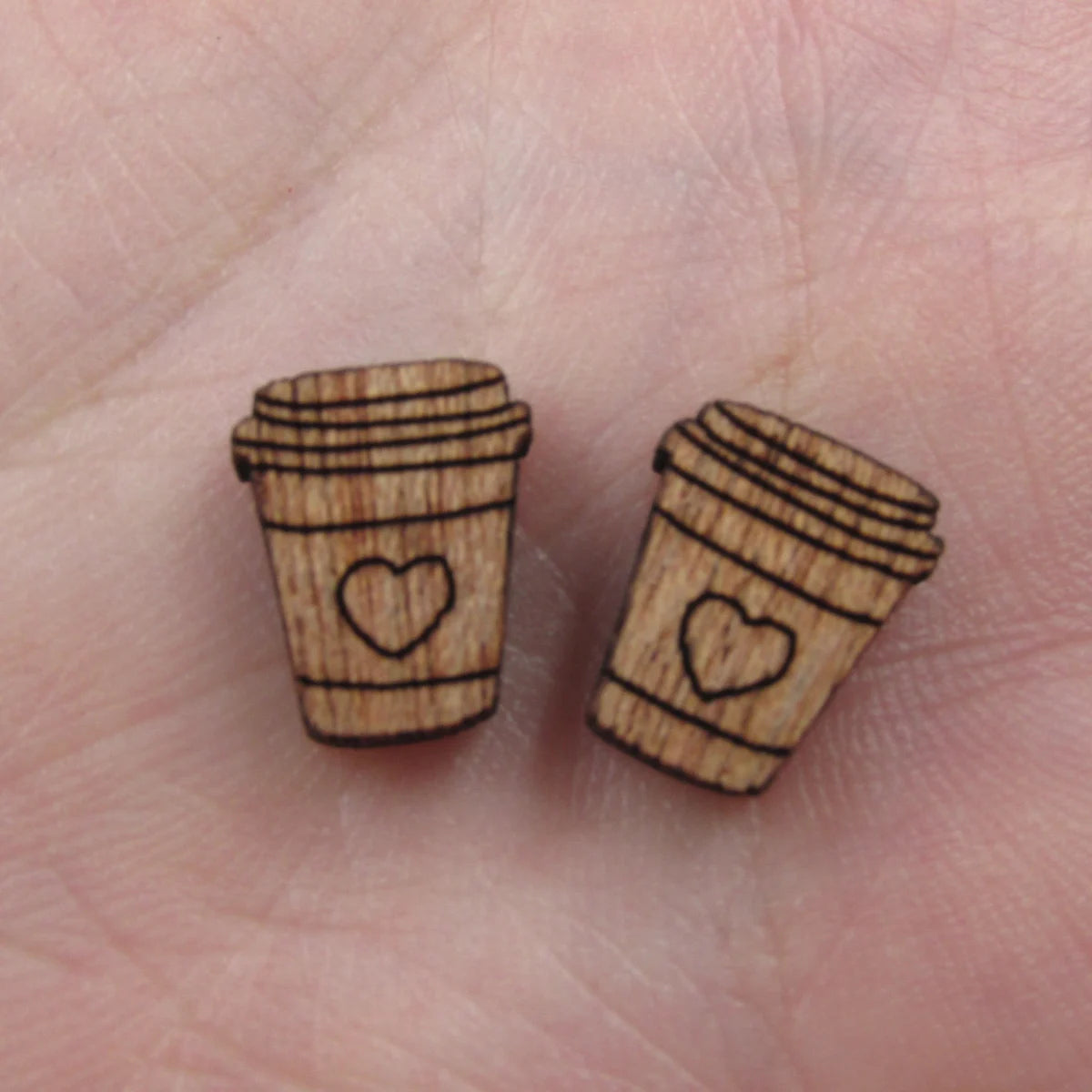 5 Pair Unfinished Blank Laser Cut Foods Wood Cabochon Coffee Cup Wooden Shape Charms Pendant For DIY Jewerly Earrings Suppliers