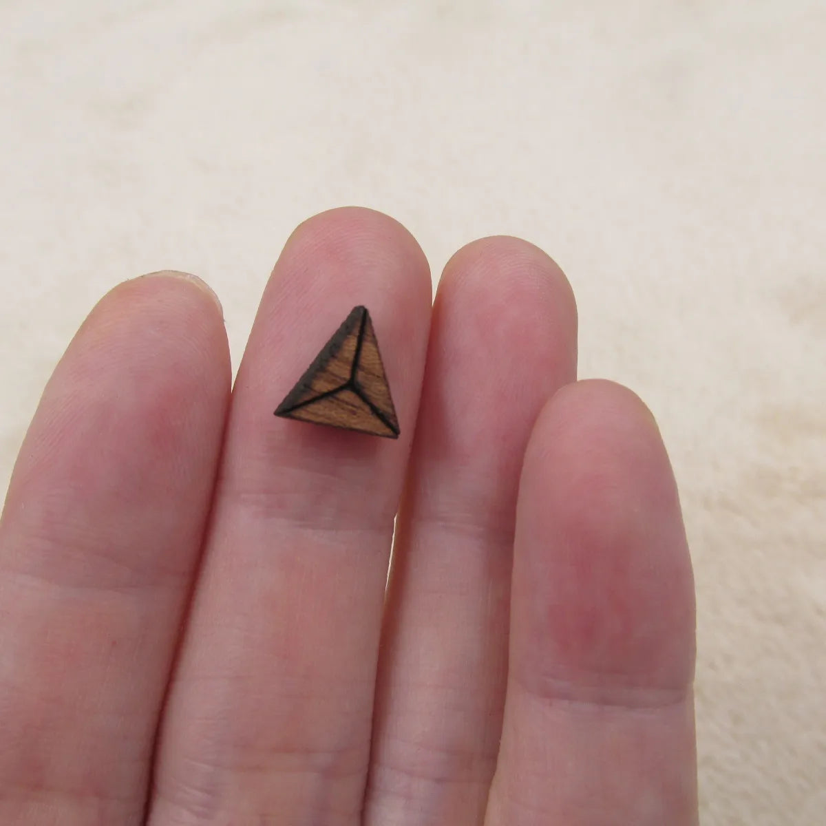 Laser Cut Geometric Triangle Wooden Cobochon Unfinished Wood Blanks Waiting For PaintEarrings Stud - Jewerly Finding Supplier