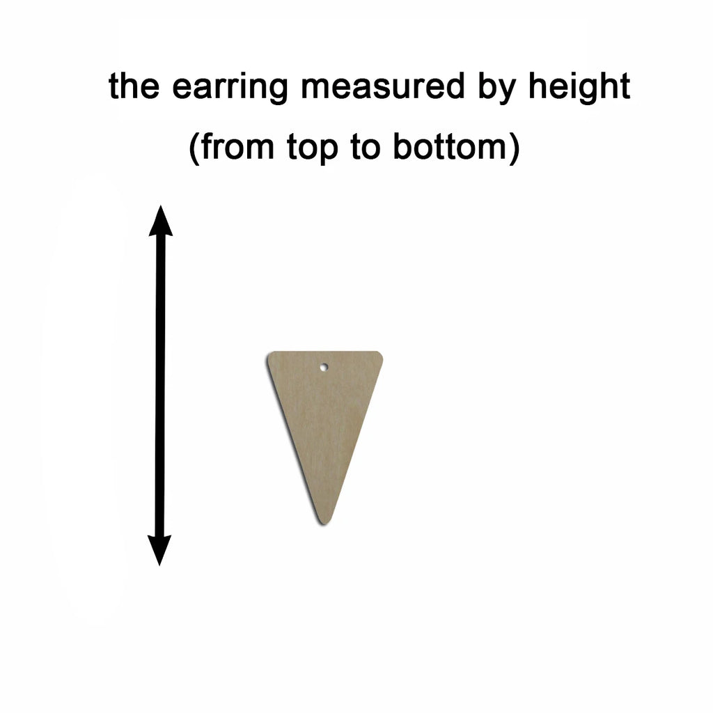 10pcs Multiple Size Unfinished Wooden Blanks Reverse Upside Down Triangle Cutout Shape Dangle Earring For Jewelry Supplier