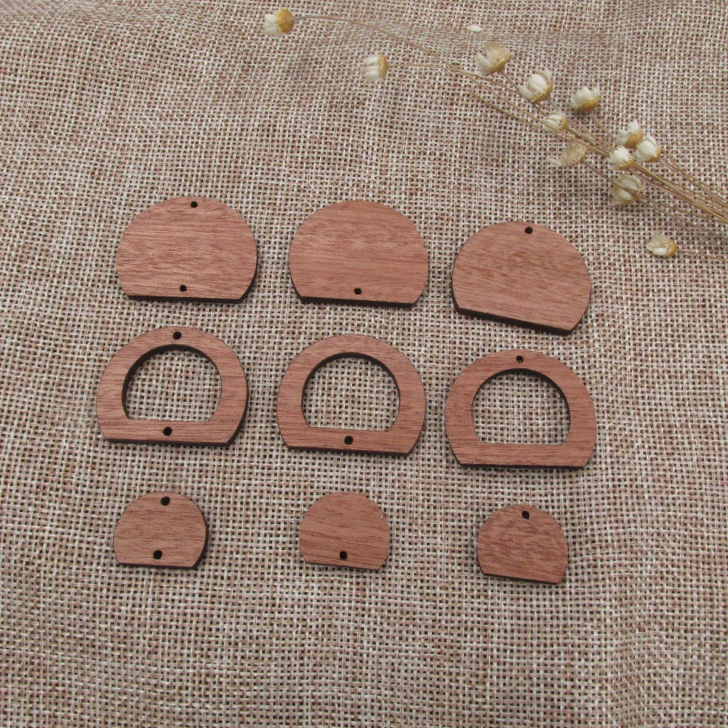 6pcs Unfinished Blank Wooden Half Circle Large Semicircle Wood Shape Cutout Connector For  DIY Necklace Earring Making Jewelry