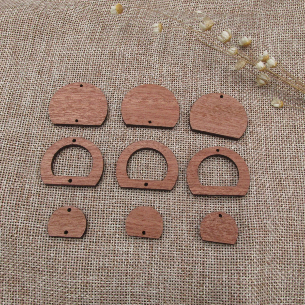 6pcs Unfinished Blank Wooden Half Circle Large Semicircle Wood Shape Cutout Connector For  DIY Necklace Earring Making Jewelry