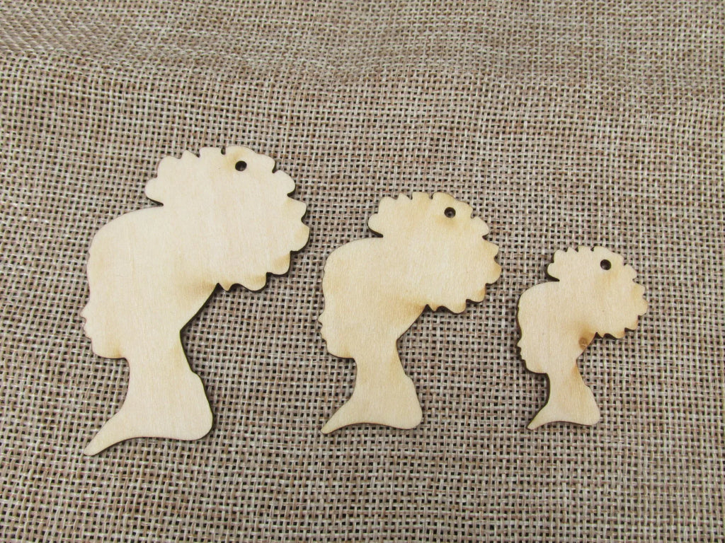 DIY Unfinished Wooden Earrings Blank Pendant African Girl Women Egyptian Queen Head Shapes For Jewelry Findings Components