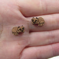 5 Pair Unfinished Blank Wildland Animal Wooden Cabochon Racoon Charm Wood Shape Cutouts For DIY Craft Earring Stud