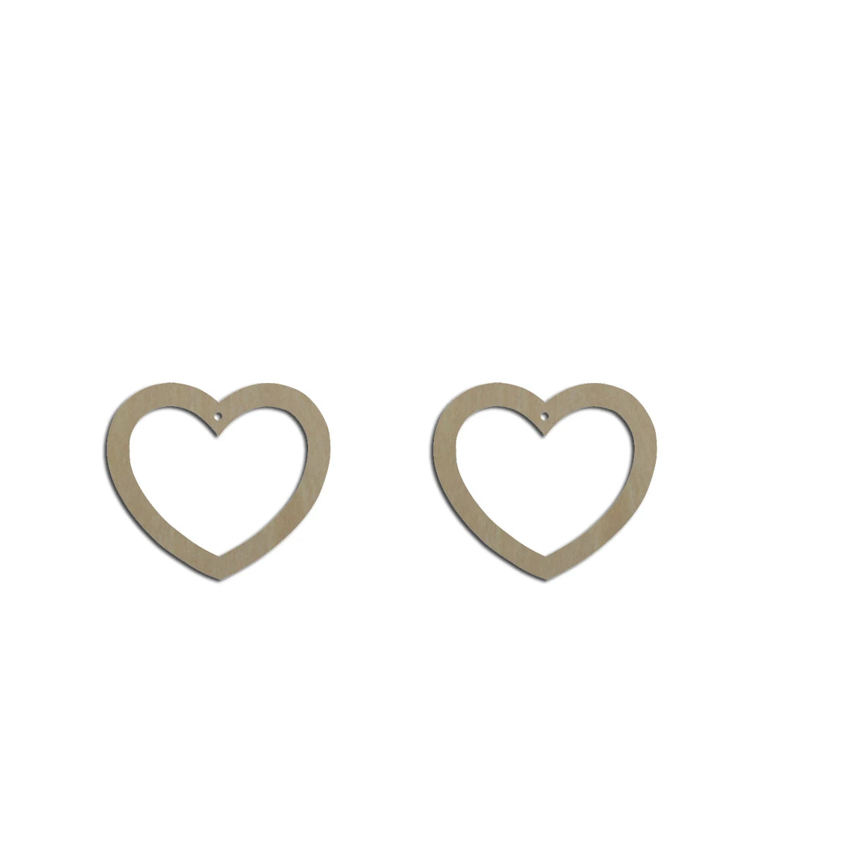 10pcs Unfinished Wood Blank Fashion Heart Hoop Outline Cutout Shape Macrame Earring Pendant Charms For DIY Jewelry Making