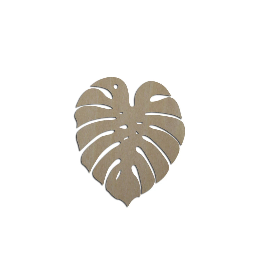 10pcs Laser Cut Unfinished Blank Wood Monstera Leaf Shape Earring Pendant Jewelry Charm Finding For DIY Making Project