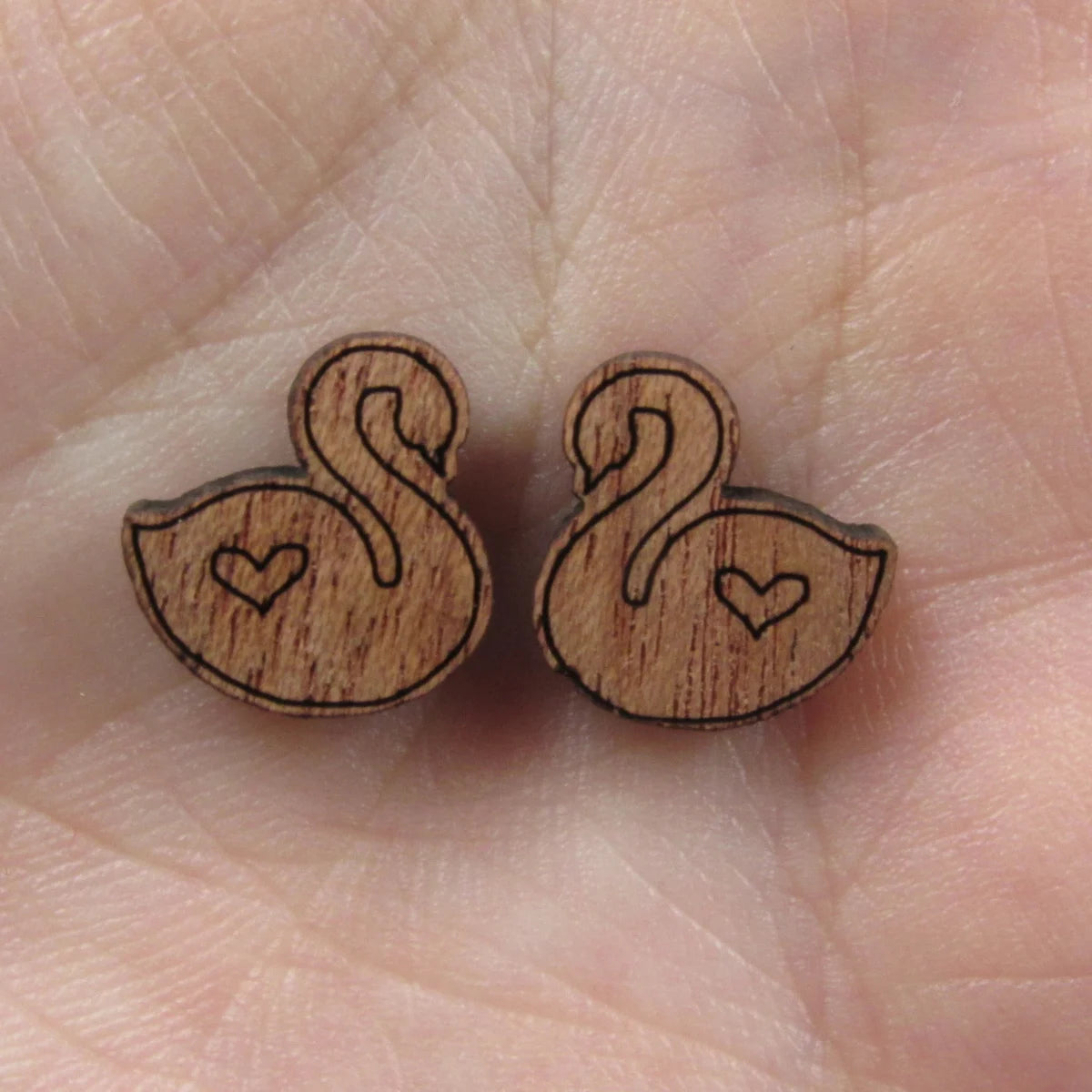 5 Pair Unfinished Blank Home Farm Animal Wooden Swan Cabochon Charm Wood Shape Cutouts For DIY Craft  Earring