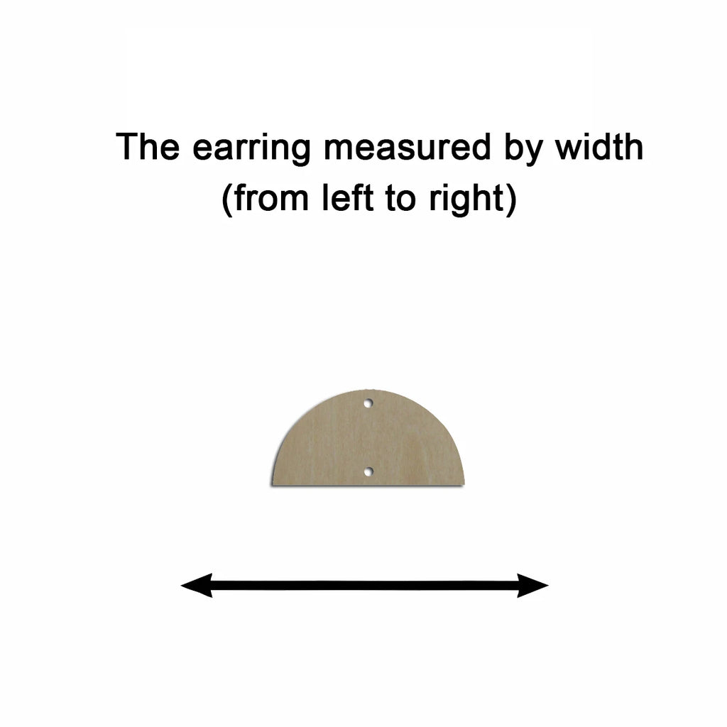10pcs Multiple Size Unfinished Wooden Blanks Two Holes Semi Circle Cutout Shape Dangle Earring For Jewelry Supplier