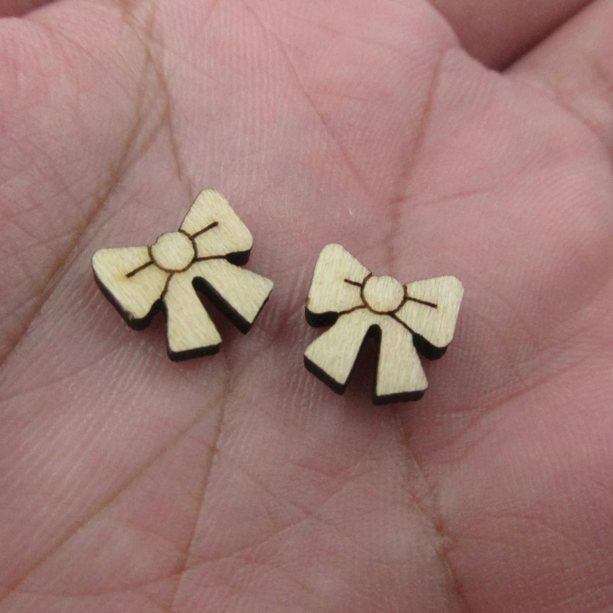 5 Pair Unfinished Blank Wooden Christmas Boho Bow Cabochon Wreath Candy Cane Post Christmas Gifts Boxes Wood Earrings Stud