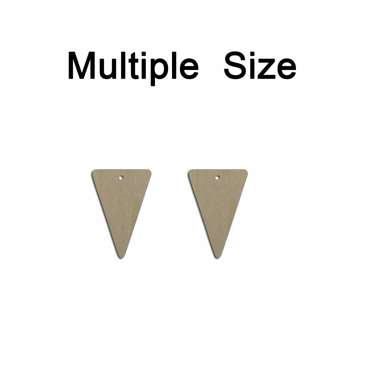 10pcs Multiple Size Unfinished Wooden Blanks Reverse Upside Down Triangle Cutout Shape Dangle Earring For Jewelry Supplier