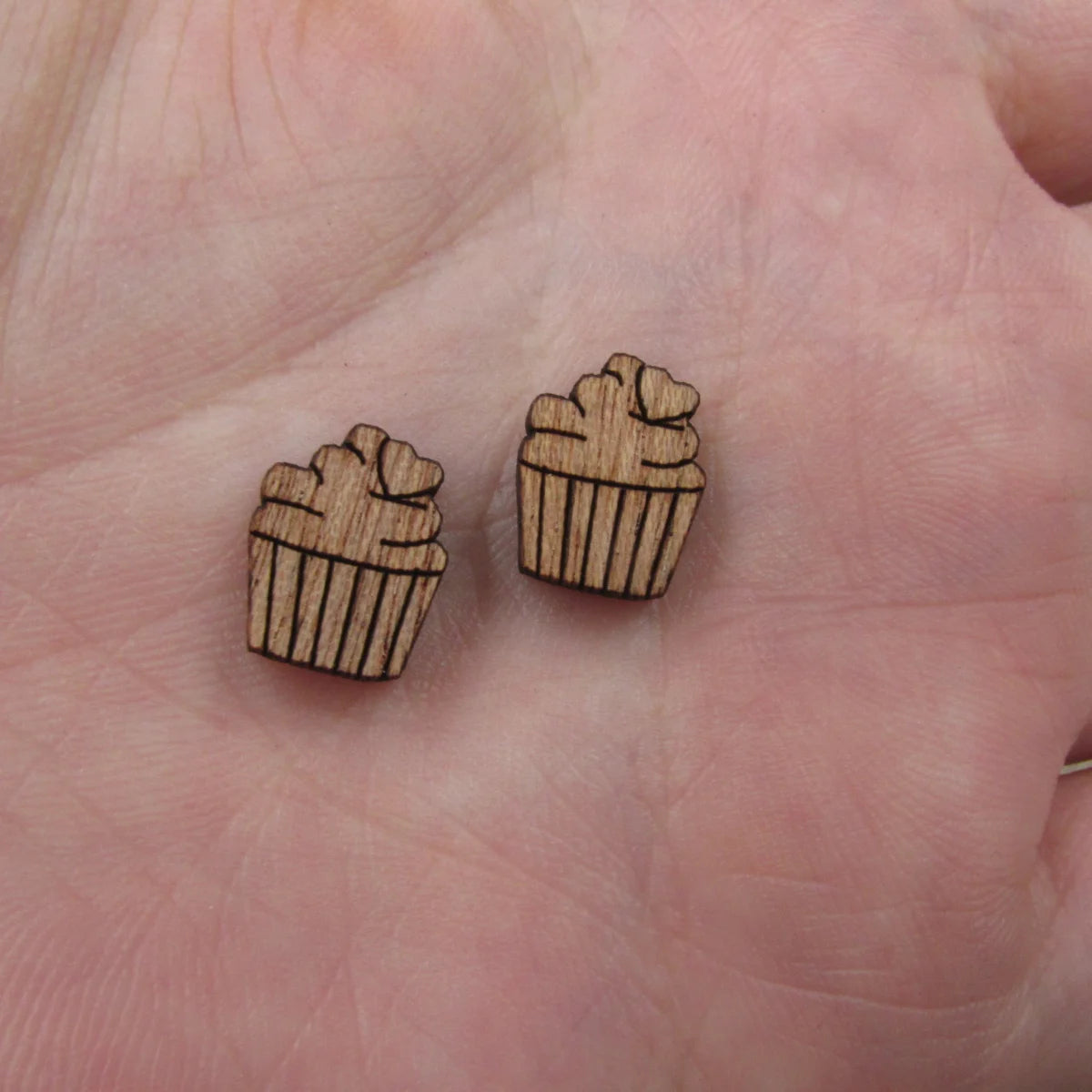 5 Pair Unfinished Blank Foods Wood Cabochon Cakes Cupcake Wooden Shape Pendant For DIY Jewerly Earrings Supplier