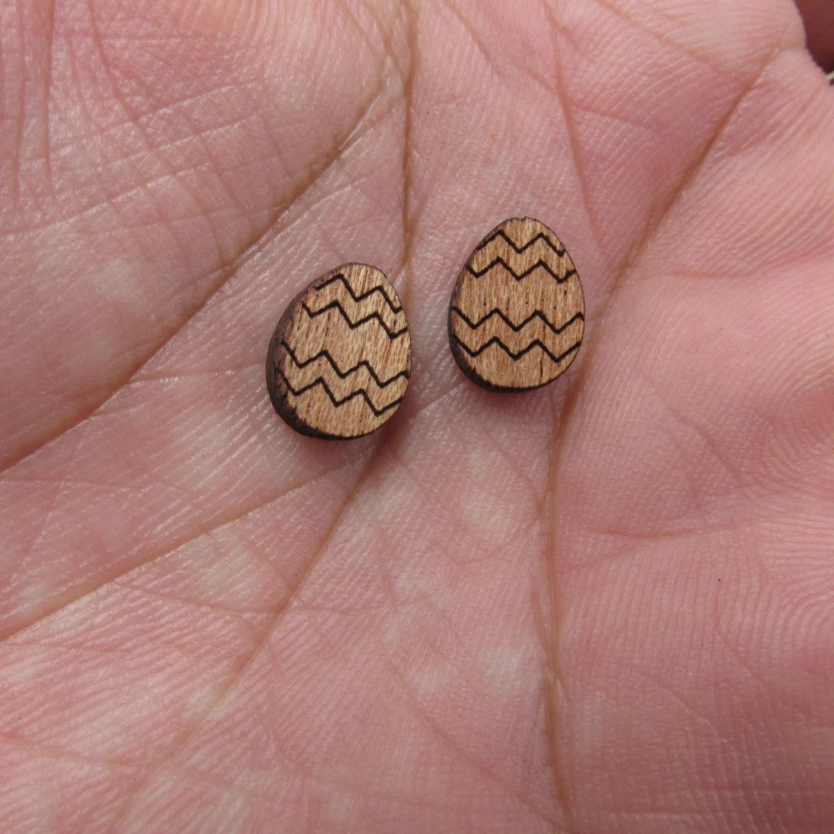 5 Pair Unfinished Blank Easter Wooden Bunny Rabbit Carrot Eggs Cabochon Wood Shape Cutouts For DIY Craft Earring Stud