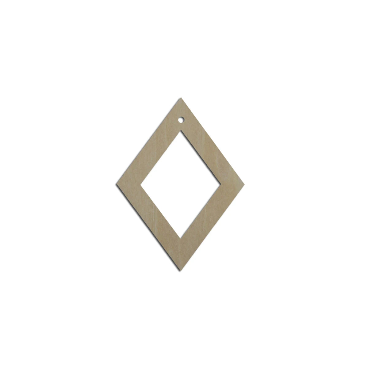 10pcs Laser Cut Unfinished Blank Wood Geometric Rhombus Diamond Cutout Shape Earring Pendant Jewelry Charm Finding