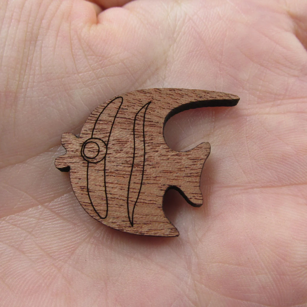 3 Pair Unfinished Under The Sea Ocean Animal Wooden Fish Shape Cutout For Brooches Pin Magnet Pendant Jewerly Diy Making