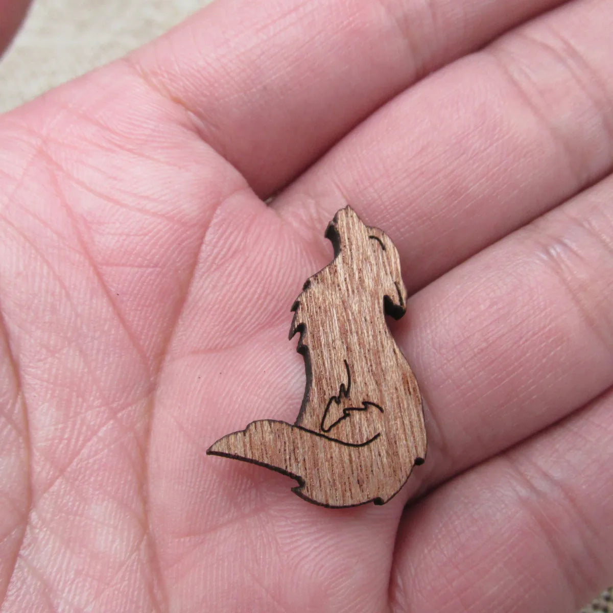 Unfinished Wooden Geometric Animal Wolf Head Part Accessory For Brooches Enamel Pin Coat Bag Jewelry Diy Making