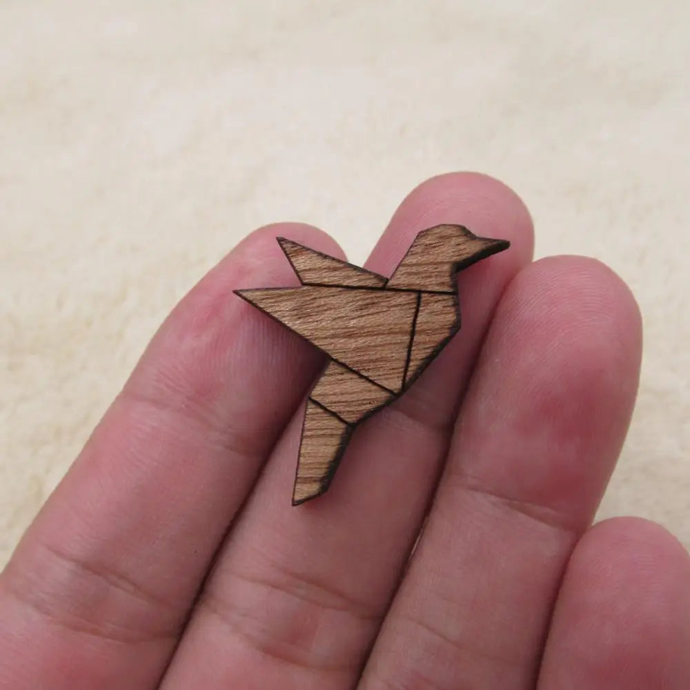 6pcs Laser Engraved Wooden Bird Pendant Unfinished Solid Wood Accessory Jewerly Finding Making For Diy Project