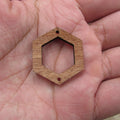 6pcs Unfinished Blank Wooden Hexagon Wood Shape Cutout Necklace Earring Pendant Connector For  DIY Making Jewelry
