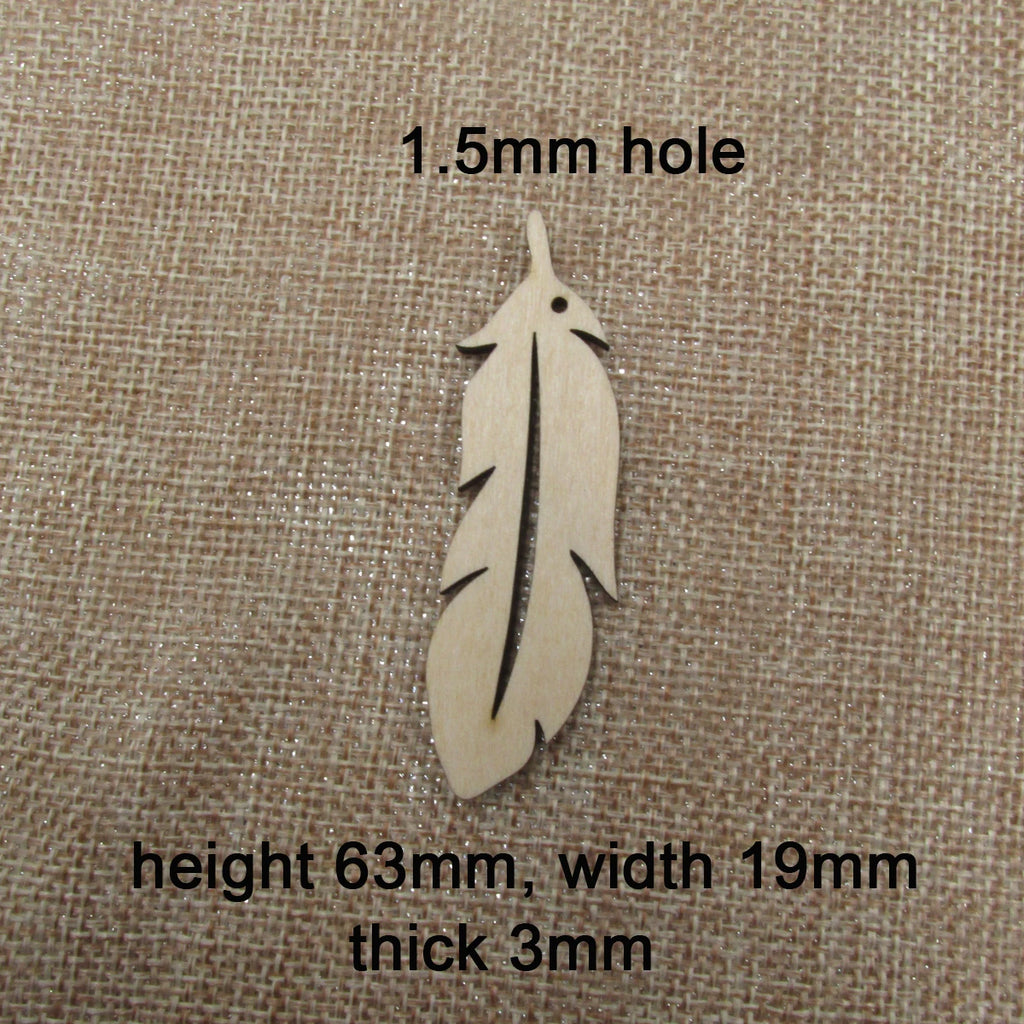10pcs Unfinished Blanks Laser Cut Wood Hollow Feather Long Earrings Fashion For DIY  Jewelry Findings