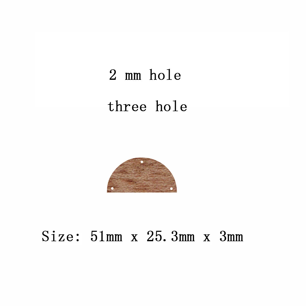 6pcs Unfinished Blank Wooden Geometric Half Circle Smicircle Three Holes Earring Connector Pendant for Jewelry Making
