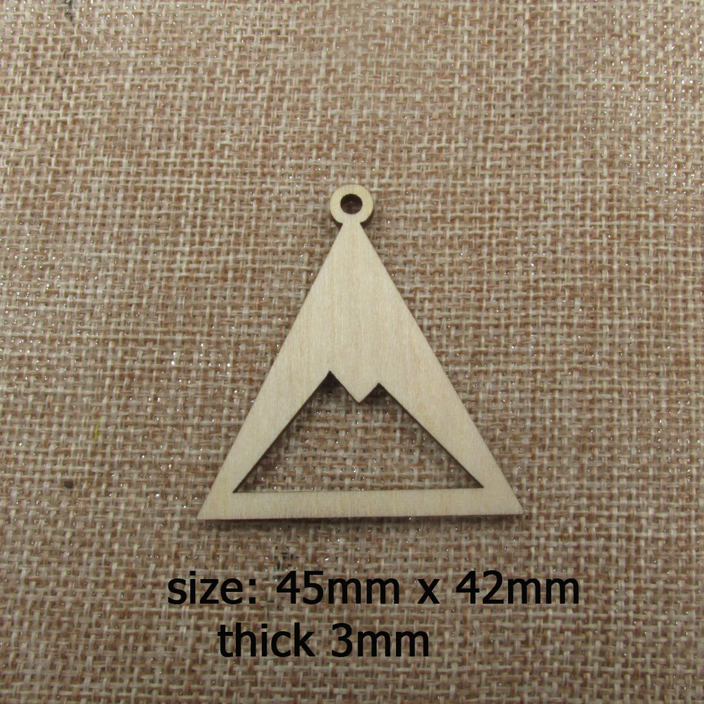 10pcs Unfinished Wood Mountain Hill Jewelry Findings Mountains Earring Hoops  for Macrame DIY Wooden Earring Blanks