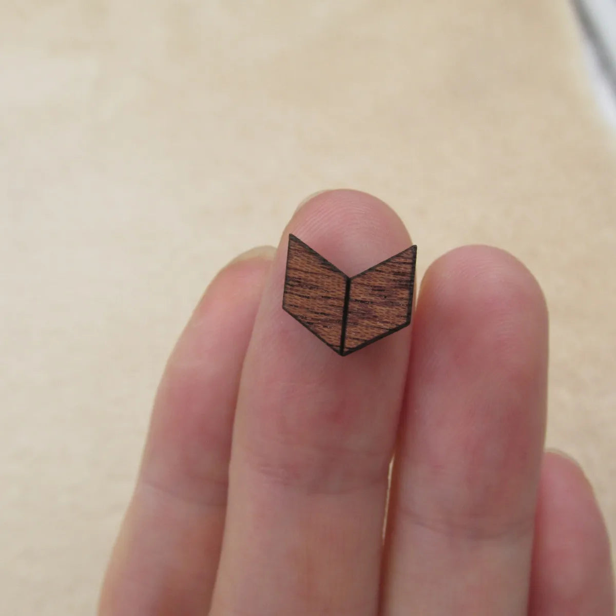 Mini Wooden Cabochon Laser Cut Blanks Wood Chev Cutout For Earring Stud Making Jewerly Supplies