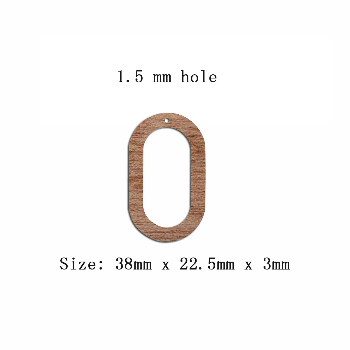 6pcs Unfinished Blank Wooden Geometric Oval Hoop Shape Macrame Wood Earring Charms Pendant for Jewelry Making