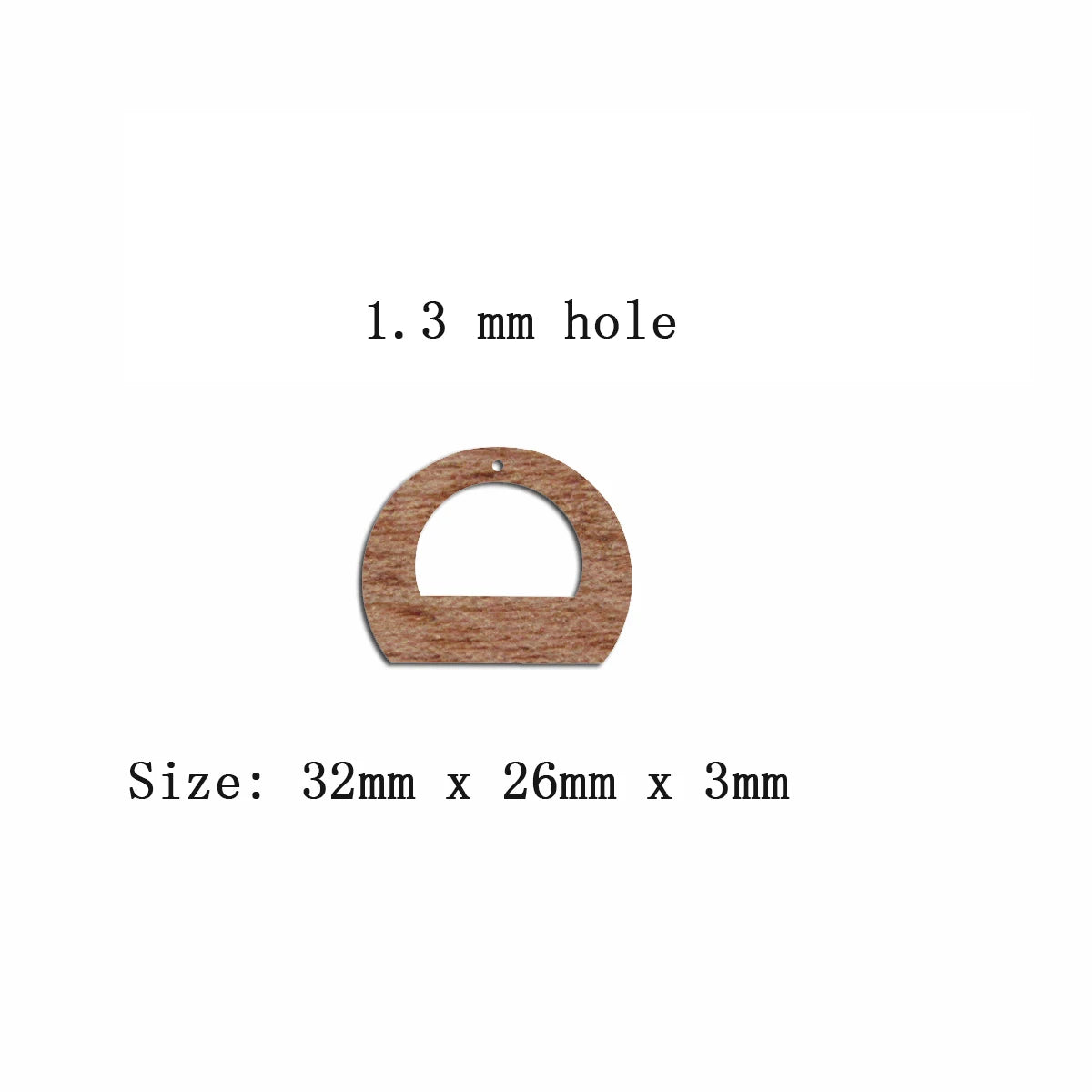 6pcs Unfinished Blank Wooden Semicircle Stone Shape Macrame Wood Earring Charms Pendant for Jewelry Making