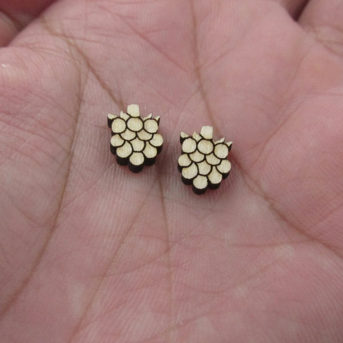 5 Pair Unfinished Blank Wooden Fruits Grapefruit Slice Honeydew Cabochon Grapes Post Blueberry Blackberry Wood Earrings Stud