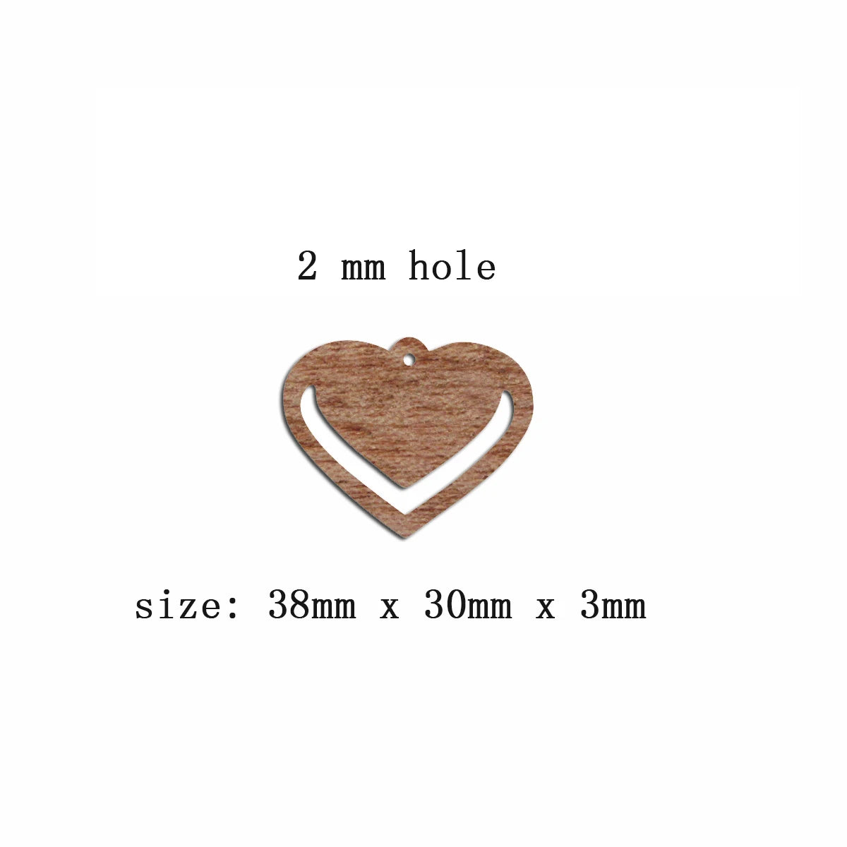 6pcs Unfinished Blank Wooden Heart Hoop Shape Macrame Wood Earring Charms Pendant for Jewelry Making