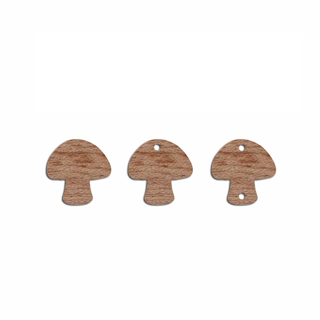 6pcs Unfinished Blank Wooden Mushroom Post Stud Earring Connector Pendant for Women Female Jewelry Making DIY Crafting