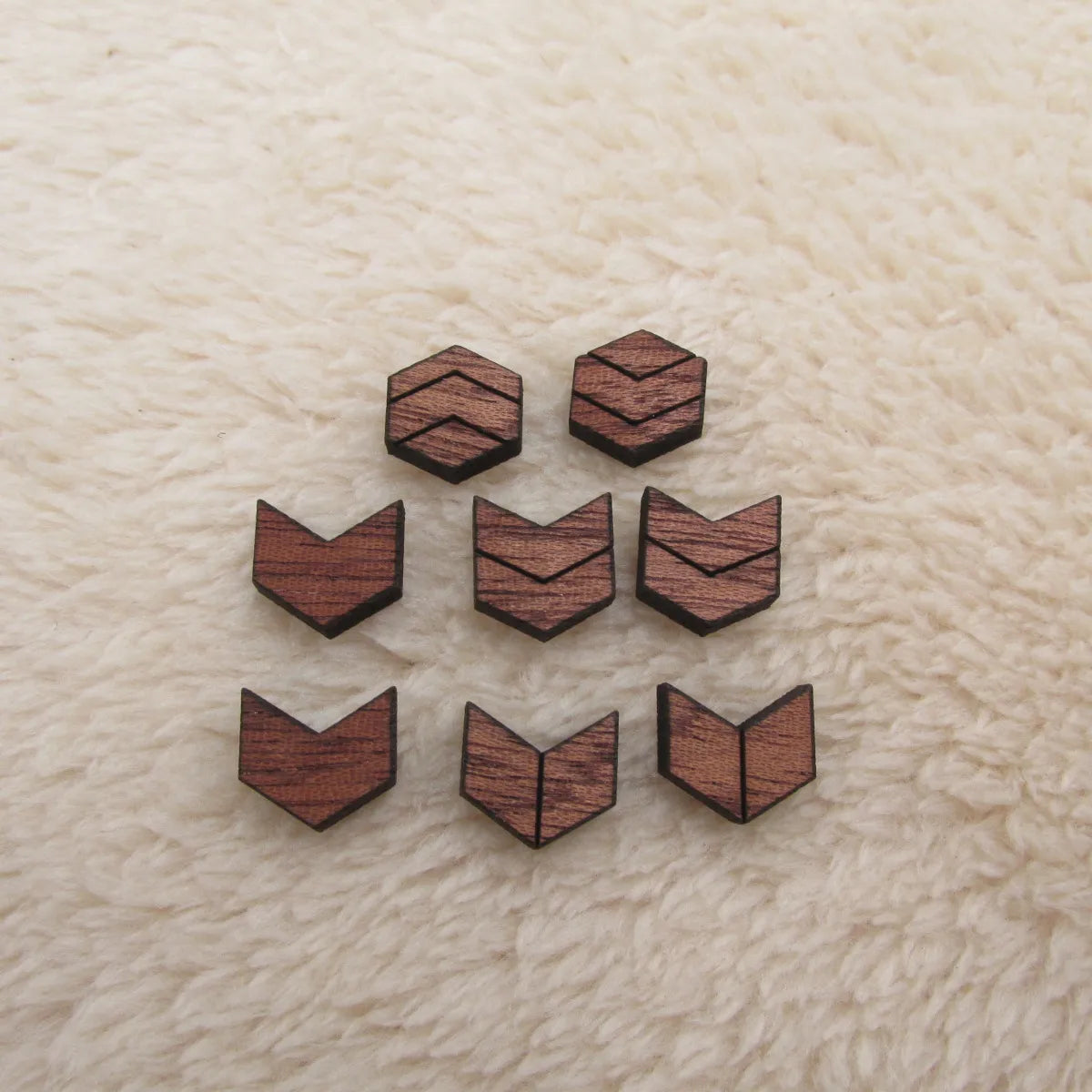 Mini Wooden Cabochon Laser Cut Blanks Wood Chev Cutout For Earring Stud Making Jewerly Supplies