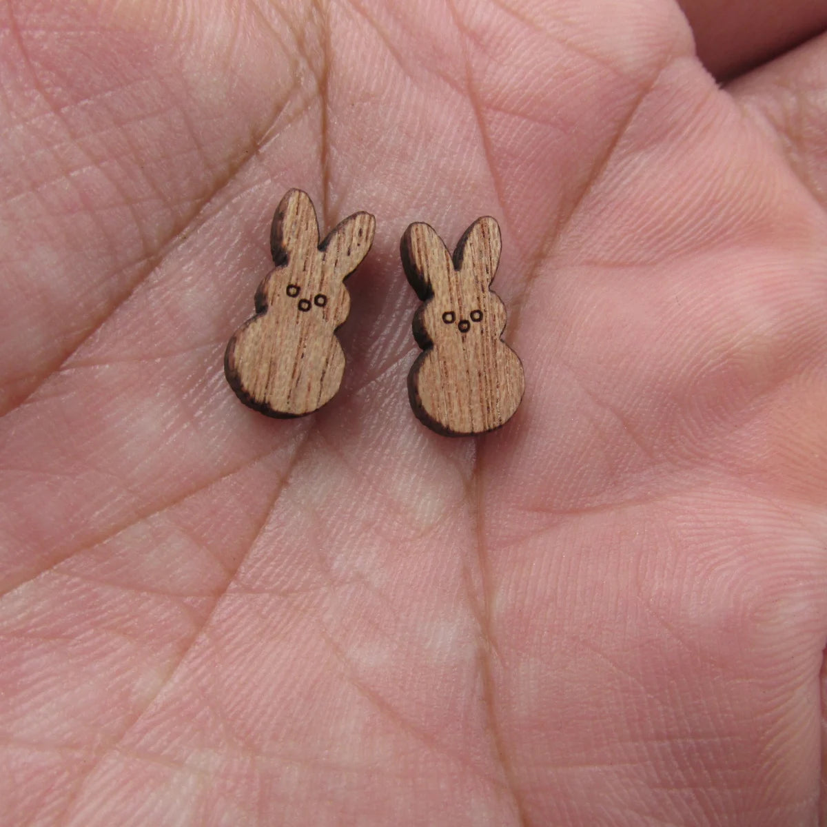 5 Pair Unfinished Blank Easter Wooden Bunny Rabbit Carrot Eggs Cabochon Wood Shape Cutouts For DIY Craft Earring Stud