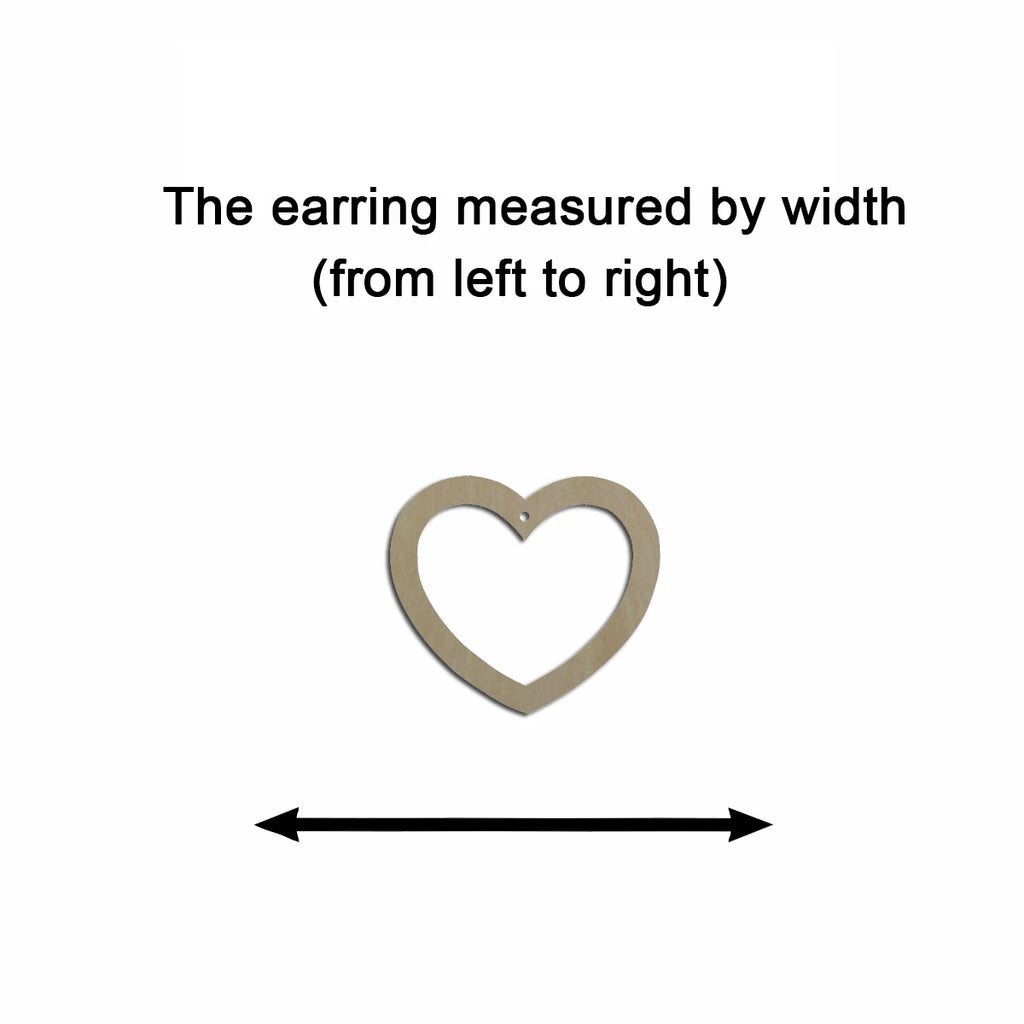 10pcs Unfinished Wood Blank Fashion Heart Hoop Outline Cutout Shape Macrame Earring Pendant Charms For DIY Jewelry Making