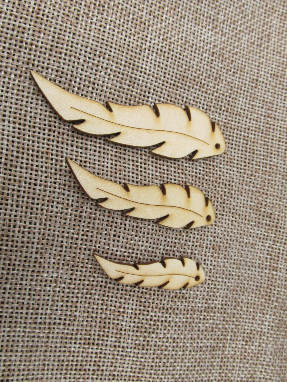 Unfinished Laser Cut Wooden Earrings Blank Pendant Wood Feather Shapes For DIY Jewelry Project Making