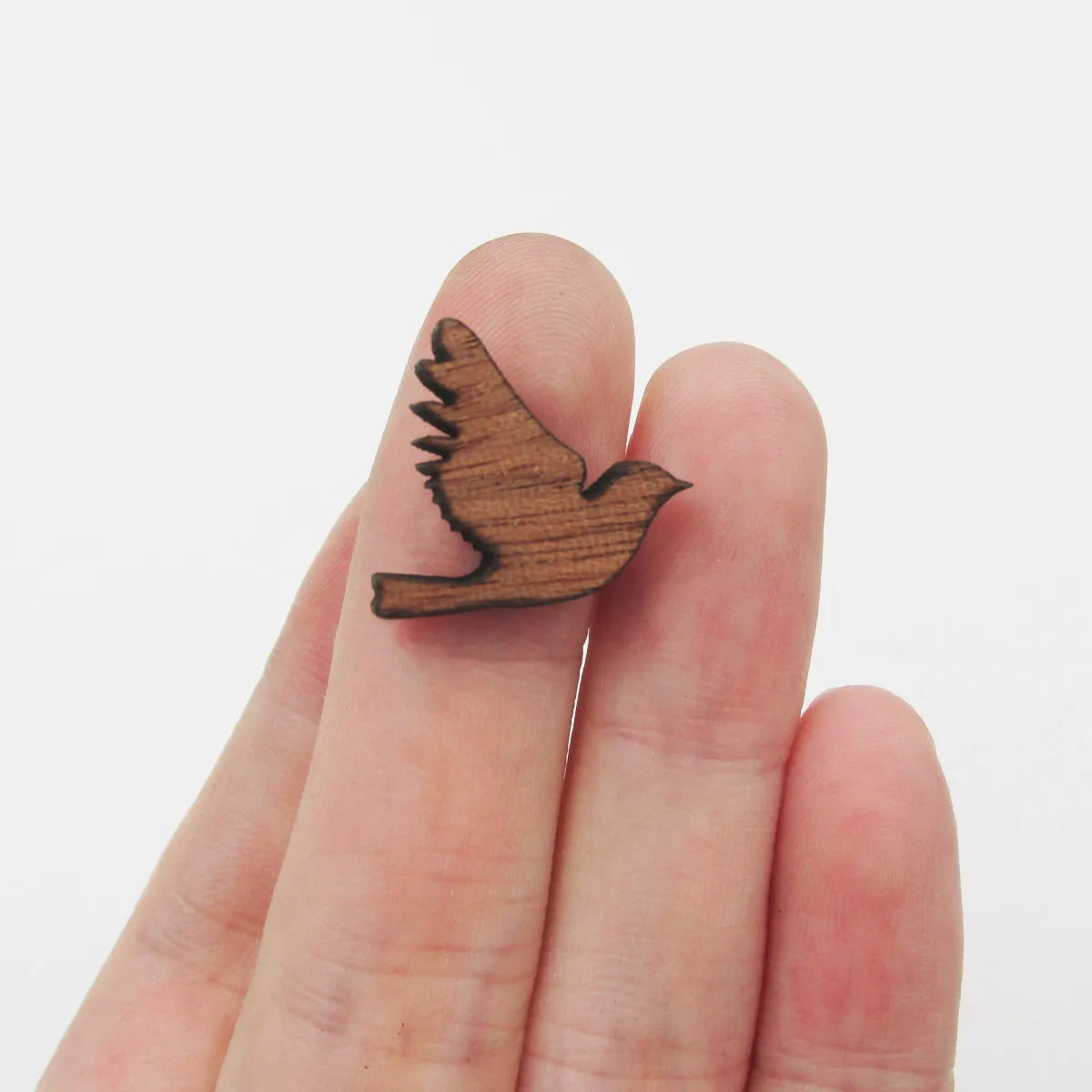 Laser Cut Jewelry Supplies Wooden Shape Birds Charms Cabochon For DIY wood earring stud