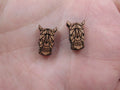 5 Pair Unfinished Woodland Blank Wild Animal Wooden Rhino Cabochon Charms Wood Shape Cutouts For DIY Craft  Earring Stud