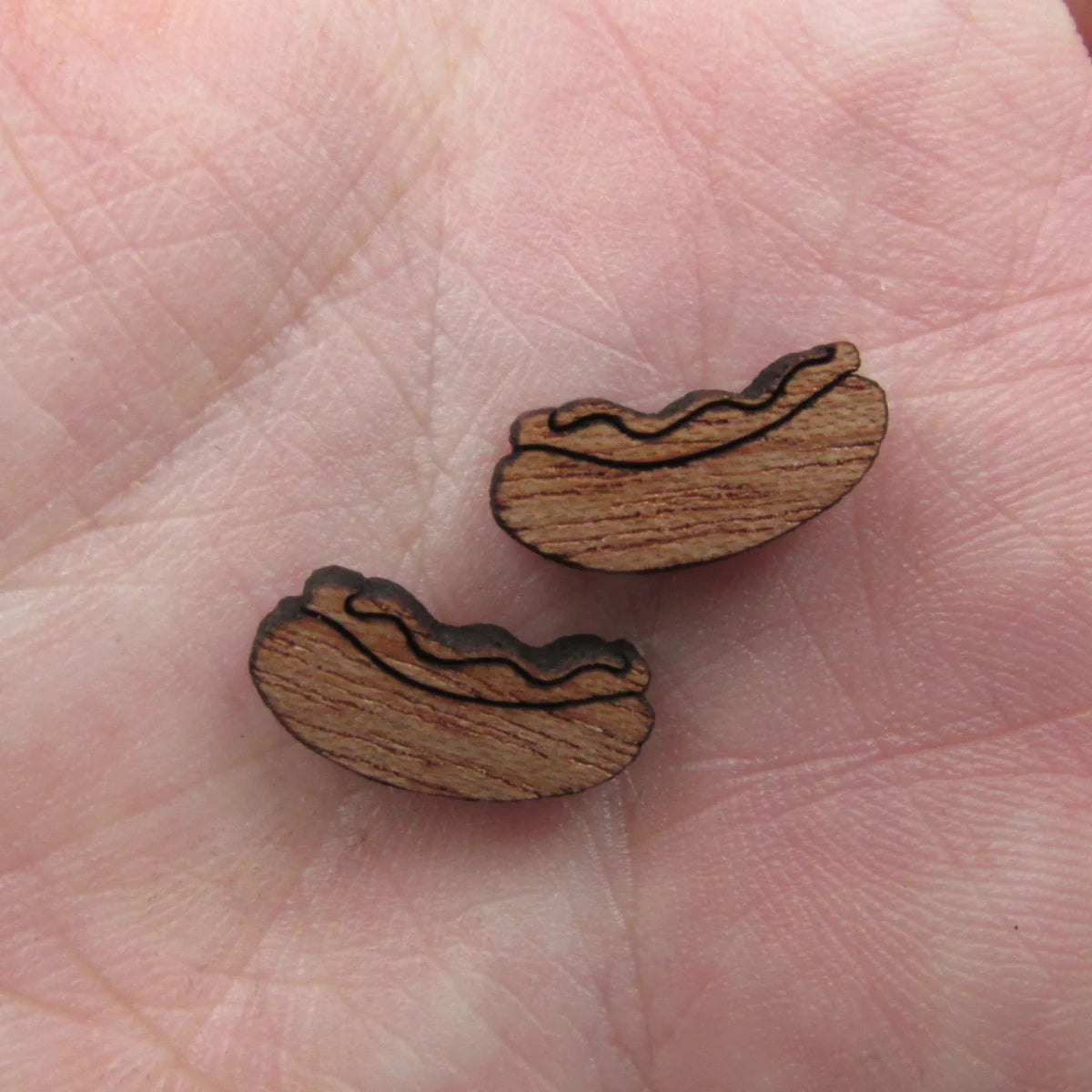 5 Pair Unfinished Blank Foods Wood Cabochon Taco Hot Dog Wooden Shape Charms Pendant For DIY Jewerly Earrings Suppliers