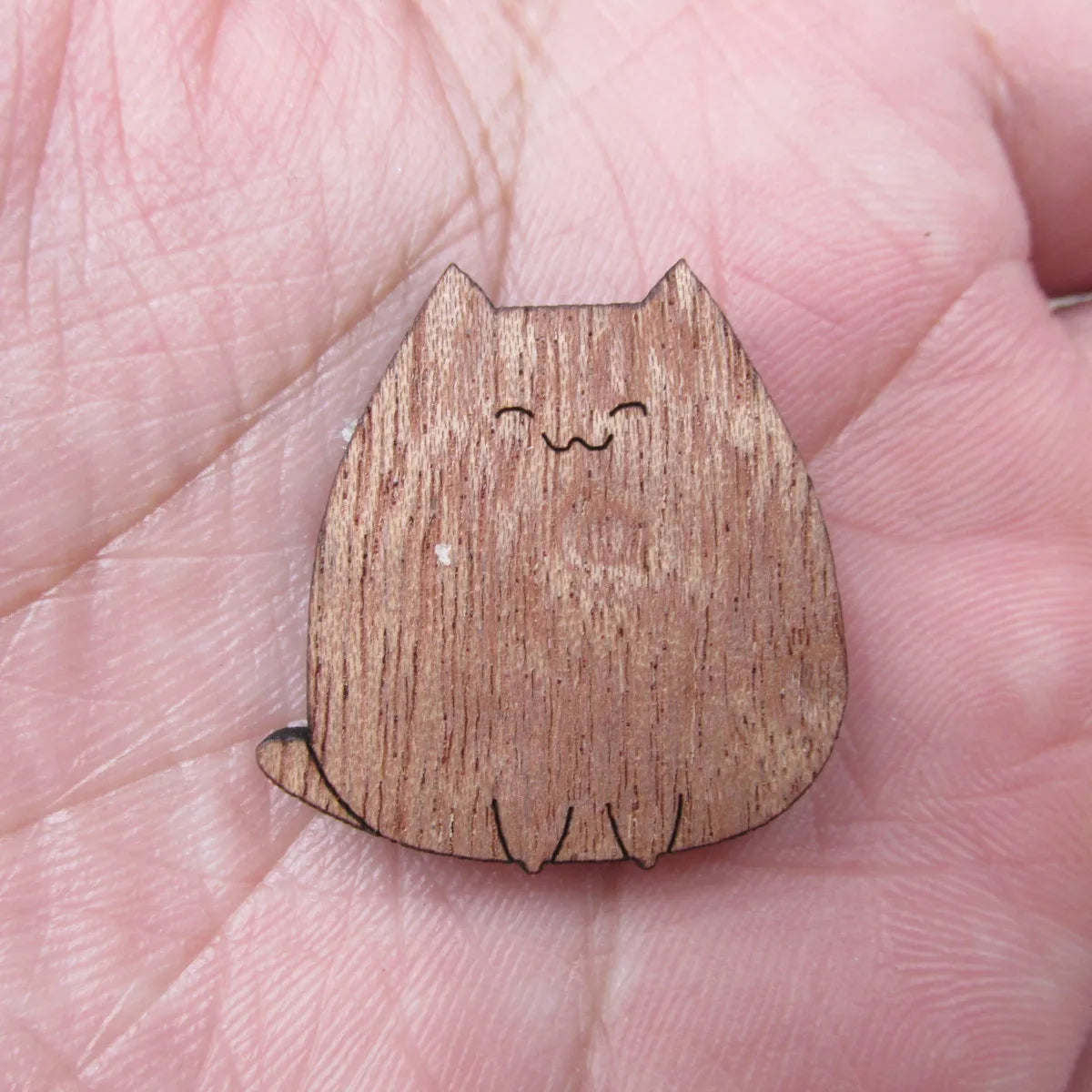 Unfinished Blank Wood Geometric Animal Cute Cat Head Parts Accessory For Brooches Enamel Pin Necklace Jewelry Diy Making